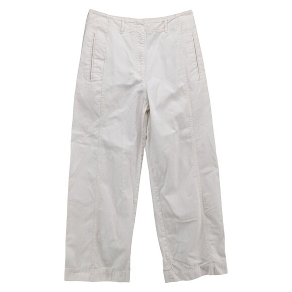 Club Monaco Wide Leg Pants Womens Cream High Rise Flat Front Size 6 - Picture 1 of 11